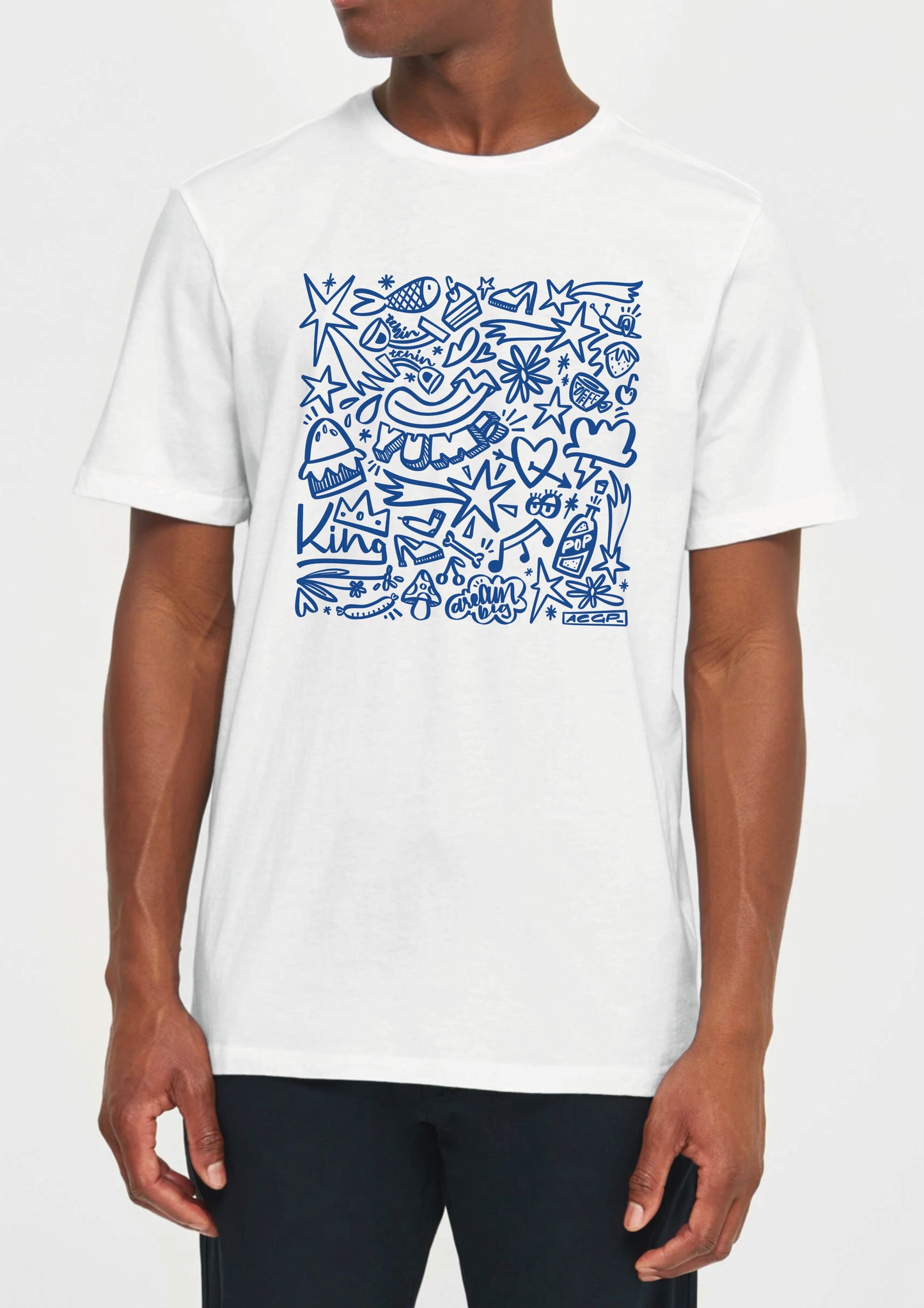 021-01 TSHIRT DOODLE BLUE