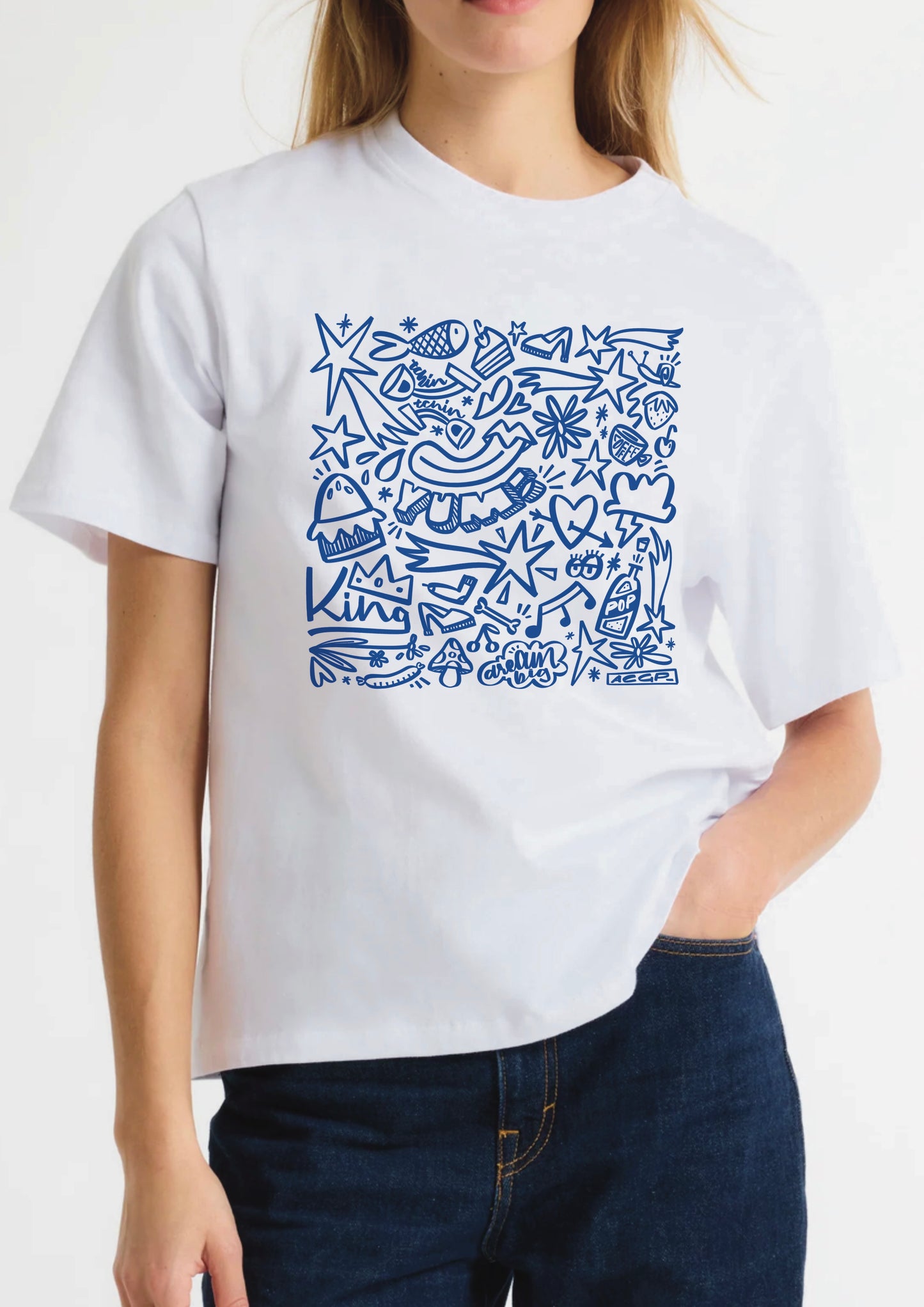 021-01 TSHIRT DOODLE BLUE